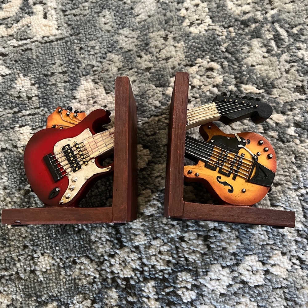 Electric Guitar Bookends Book End Vintage Set